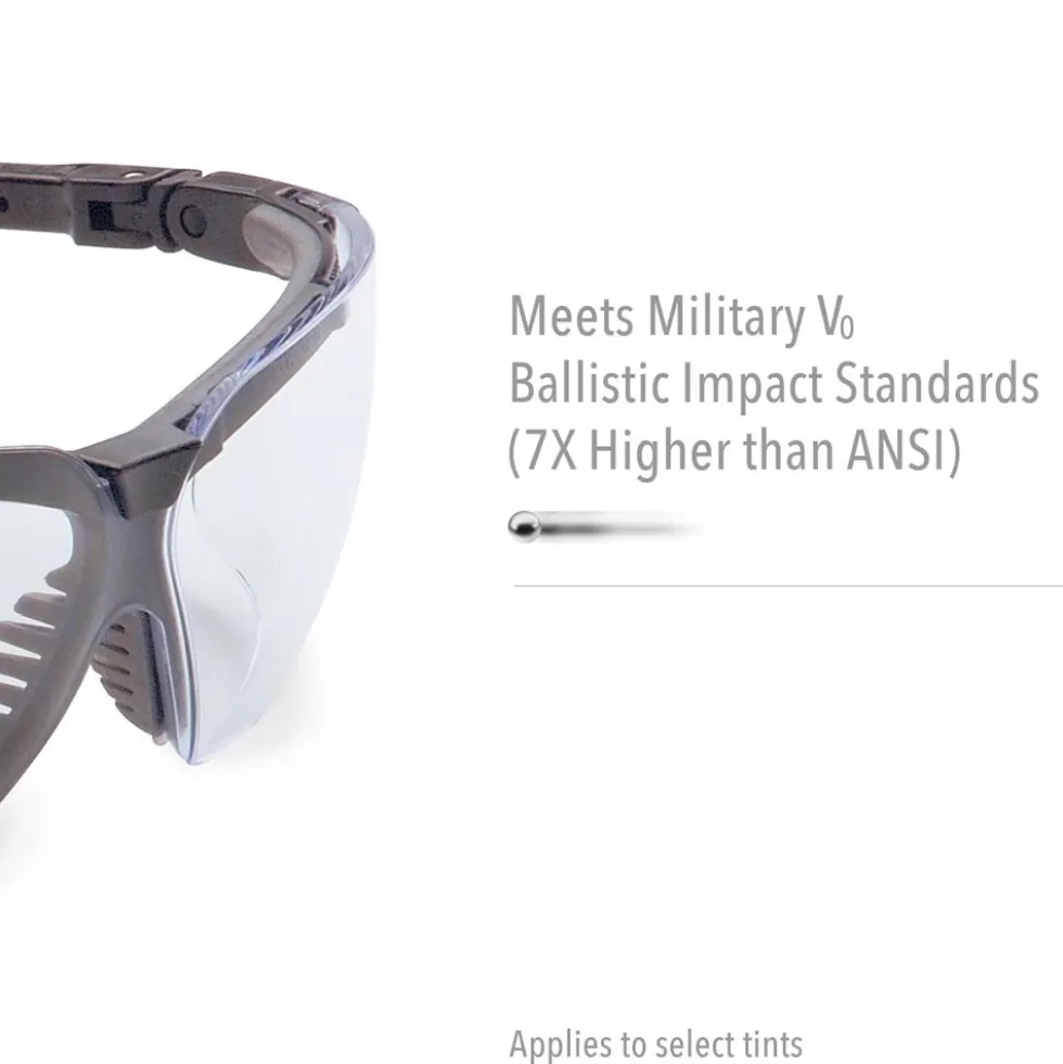 Uvex by Honeywell Genesis Safety Glasses with Black Frame, Clear Lens and Hydro Shield Anti-Fog Lens Coating - S3200HS