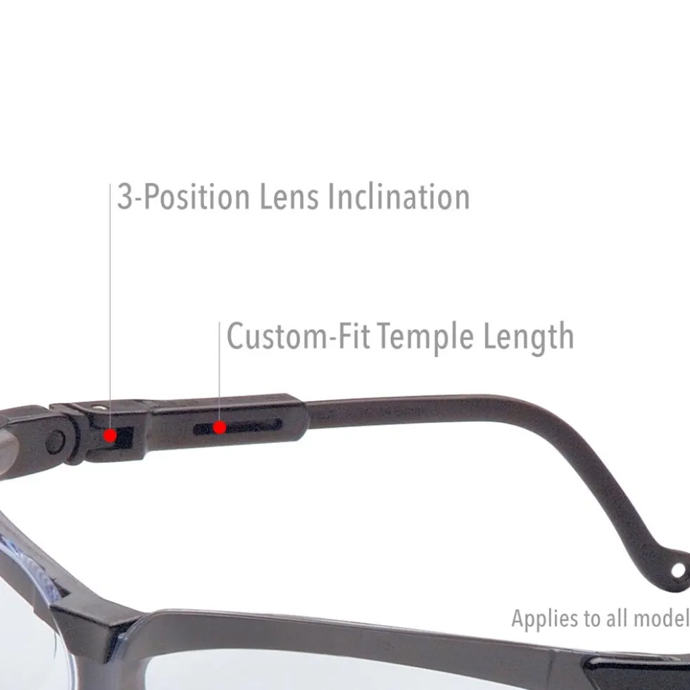Uvex by Honeywell Genesis Safety Glasses with Black Frame, Clear Lens and Hydro Shield Anti-Fog Lens Coating - S3200HS