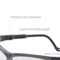 Uvex by Honeywell Genesis Safety Glasses, Black Frame, with Dark Gray HydroShield Anti-Fog Lens - S3212HS