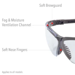 Uvex by Honeywell Genesis Series Safety Eyewear with Black Frame, Espresso Lens and Hydro Shield Anti-Fog Lens Coating - S3201HS