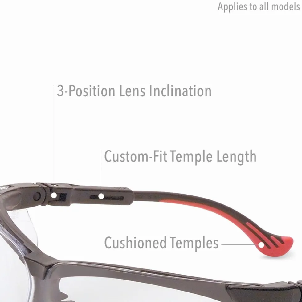 Uvex by Honeywell Genesis XC Red/White/Blue Safety Glasses with Clear Anti-Scratch/Hard Coat Lens - S3300