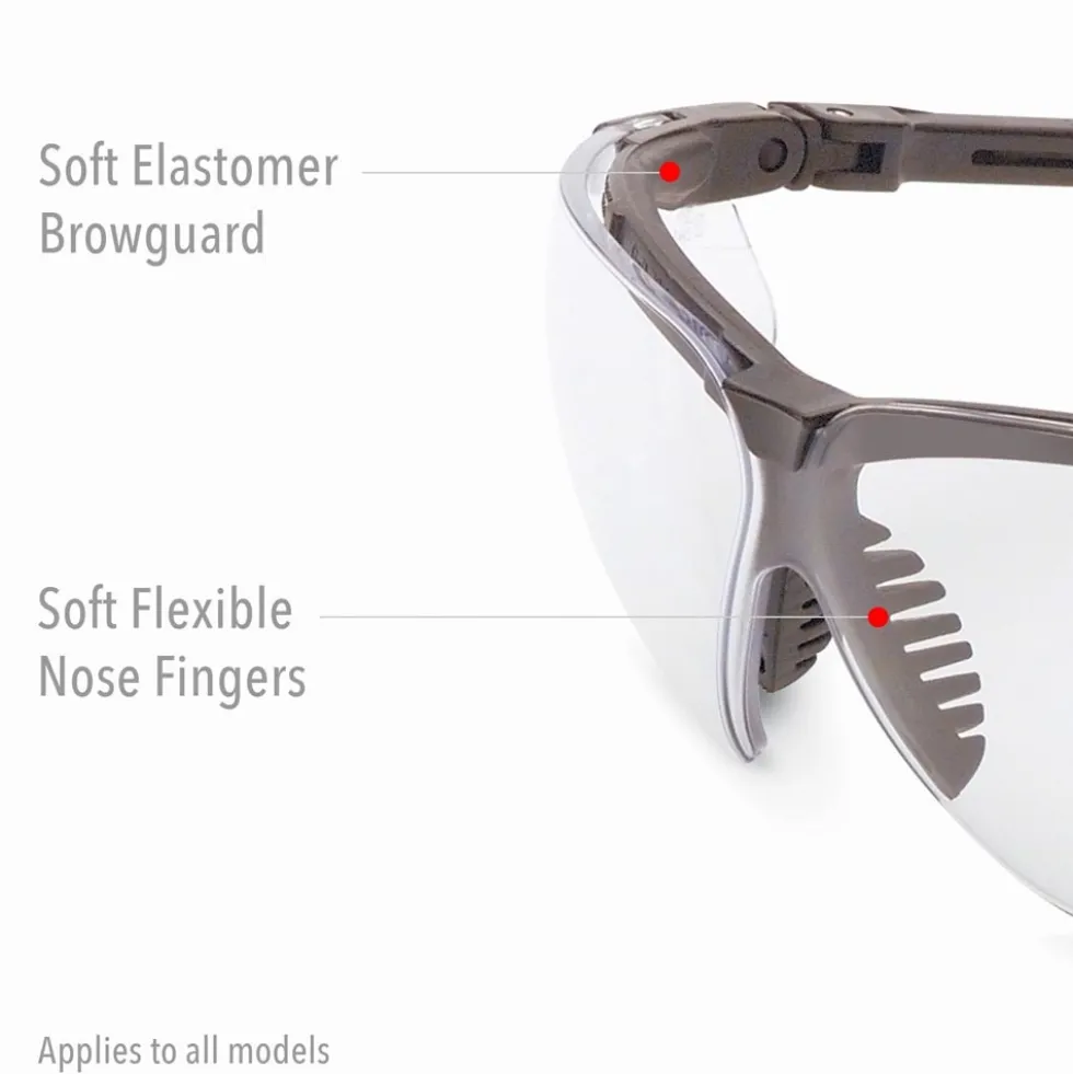 Uvex by Honeywell Genesis XC Red/White/Blue Safety Glasses with Clear Anti-Scratch/Hard Coat Lens - S3300