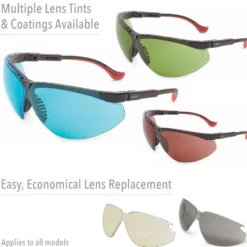 Uvex by Honeywell Genesis XC Red/White/Blue Safety Glasses with Clear Anti-Scratch/Hard Coat Lens - S3300
