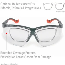 Uvex by Honeywell Genesis XC Red/White/Blue Safety Glasses with Clear Anti-Scratch/Hard Coat Lens - S3300