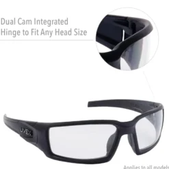 Uvex by Honeywell Hypershock Safety Glasses with Clear Ice Frame, Blue Mirror Lens and Hard Coat Lens Coating - S2975