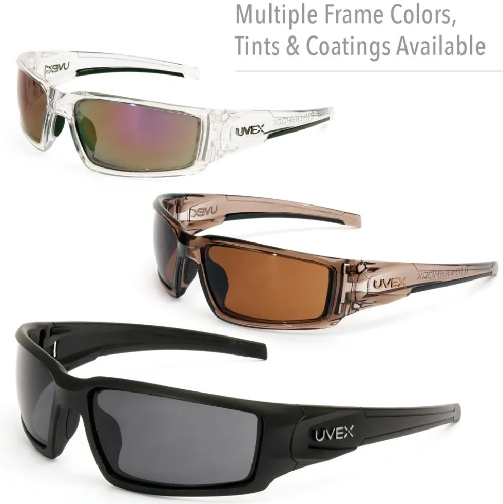 Uvex by Honeywell Hypershock Safety Glasses, Brown Frame with Gold Mirror Lens & Anti-Scratch Hardcoat - S2964