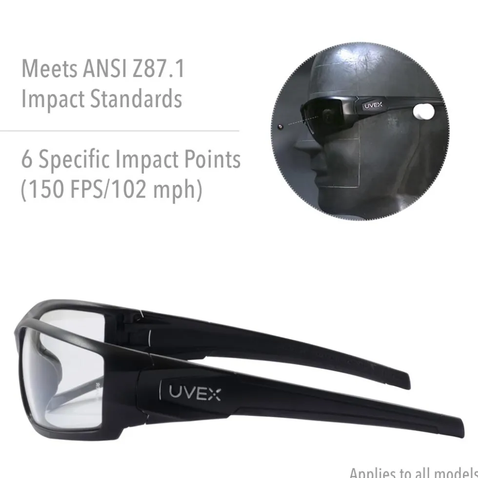 Uvex by Honeywell Hypershock Safety Glasses, Brown Frame with SCT-Reflect 50 Lens & Anti-Scratch Hardcoat - S2963