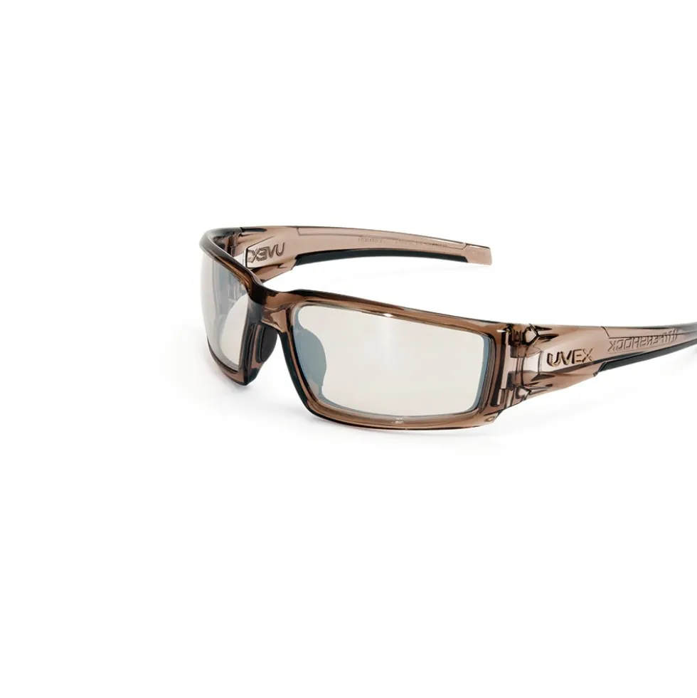 Uvex by Honeywell Hypershock Safety Glasses, Brown Frame with SCT-Reflect 50 Lens & Anti-Scratch Hardcoat - S2963