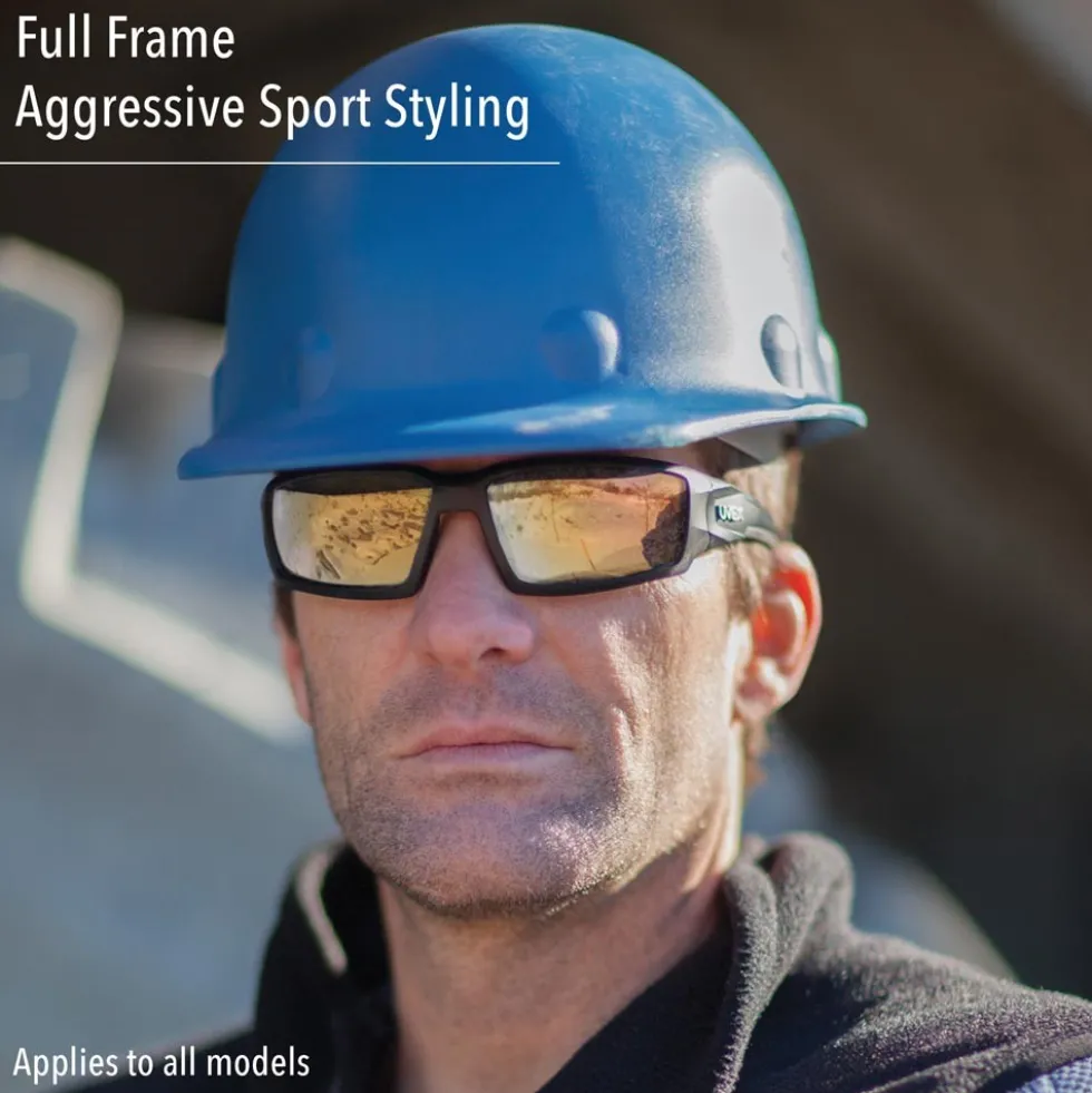 Uvex by Honeywell Hypershock Safety Glasses, Brown Frame with SCT-Reflect 50 Lens & Anti-Scratch Hardcoat - S2963