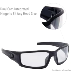 Uvex by Honeywell Hypershock Safety Glasses, Clear Frame with Clear Lens & HydroShield Anti-Fog Coating - S2970HS