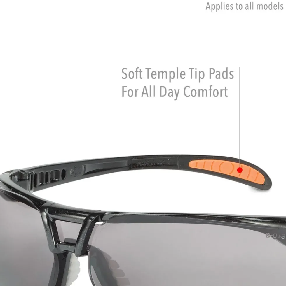 Uvex by Honeywell Protege Black Frame Amber Lens Hydroshield Anti-Fog Coating - S4222HS