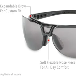 Uvex by Honeywell Protege Black Safety Glasses with Clear Anti-Scratch/Hard Coat Lens - S4200-H5
