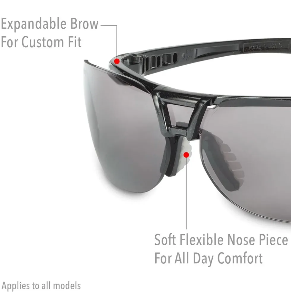 Uvex by Honeywell Protege Black Safety Glasses with Clear Anti-Scratch/Hard Coat Lens - S4200-H5