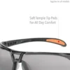 Uvex by Honeywell Protege Metallic Black Safety Glasses with SCT-Reflect 50 Anti-Scratch/Hard Coat Lens - S4202