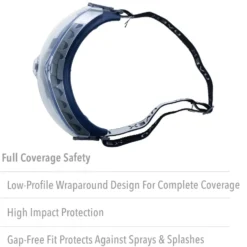 Uvex by Honeywell Stealth OTG Indirect Vent Chemical Splash Goggles, Navy Frame & Clear HydroShield Anti-Fog Lens - S3970HS