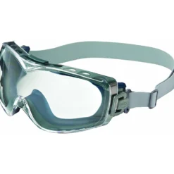 Uvex by Honeywell Stealth OTG Indirect Vent Chemical Splash Goggles, Navy Frame & Clear HydroShield Anti-Fog Lens - S3970HS
