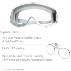 Uvex by Honeywell Stealth Safety Goggles with HydroShield Anti-Fog Lens - S3961HS