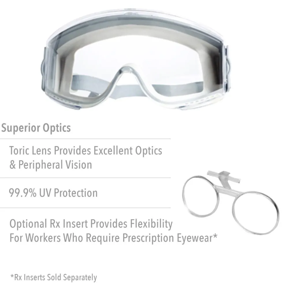 Uvex by Honeywell Stealth Safety Goggles with HydroShield Anti-Fog Lens - S3961HS