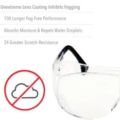 UVEX by Honeywell Ultra-Spec 2001 Clear Safety Glasses With Clear Anti-Fog Lens - S0112C