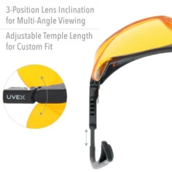 Uvex Skyper Blue Light Blocking Computer Glasses with SCT-Orange Lens, 3-Pack